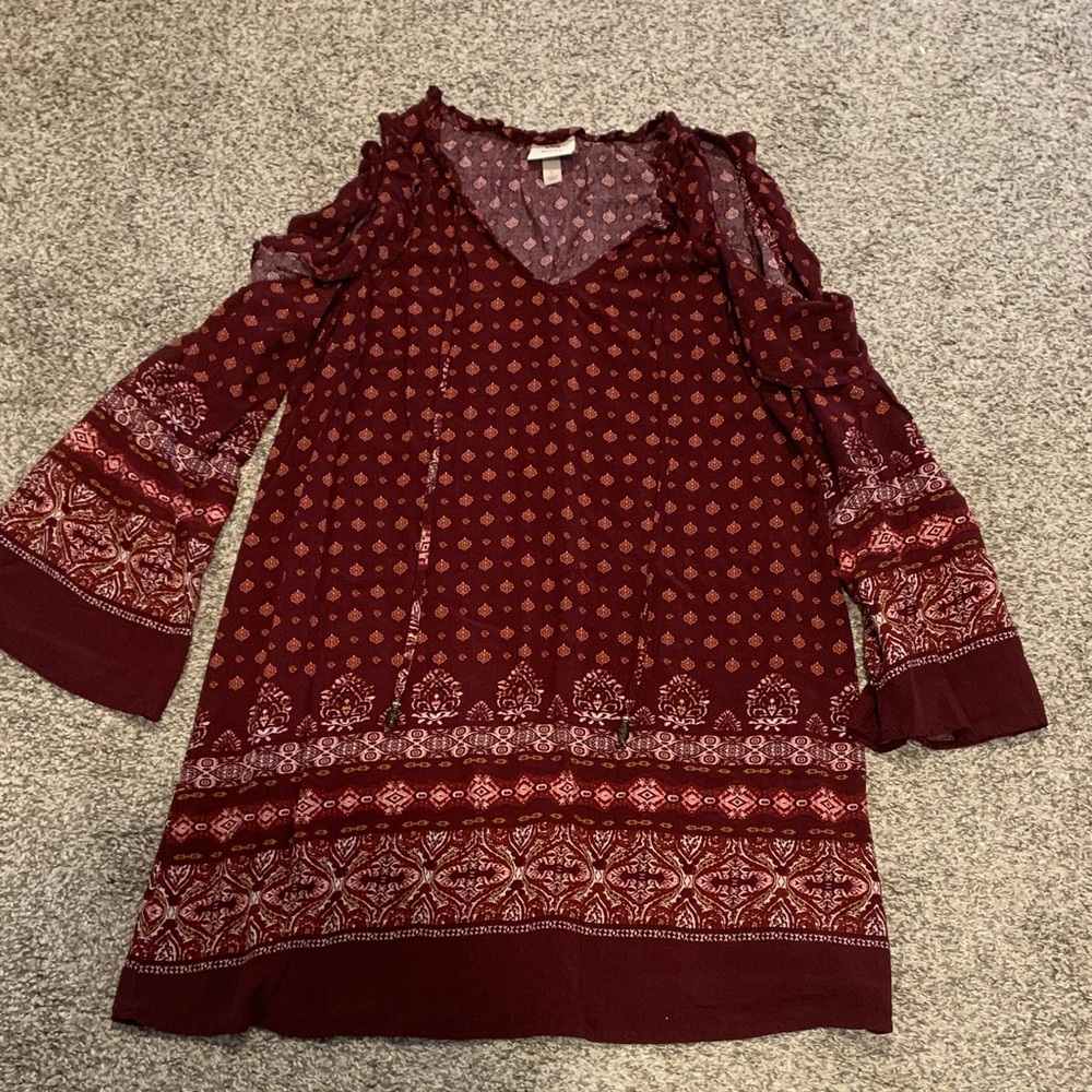 Knox Rose Burgundy and White Mini Dress